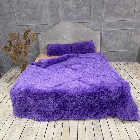 Купить Меховое одеяло травка Фиолетовый недорого