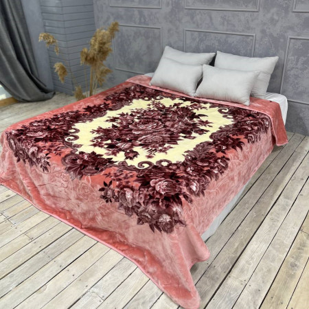 Купить Плед на кровать стриженный Розовые цветы 3,5кг недорого
