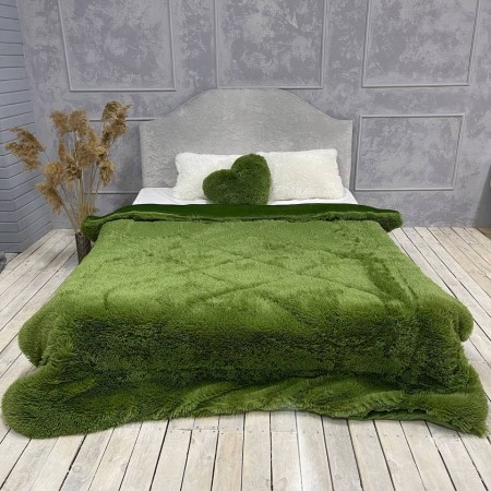 Травка меховое одеяло  Зеленый 200x230