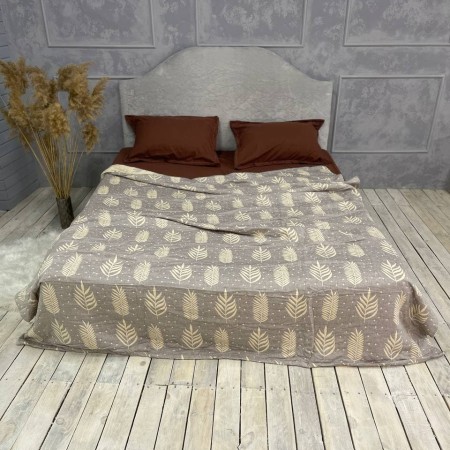 Купить Плед муслиновый (махровое покрывало на кровать) Колоски Недорогие