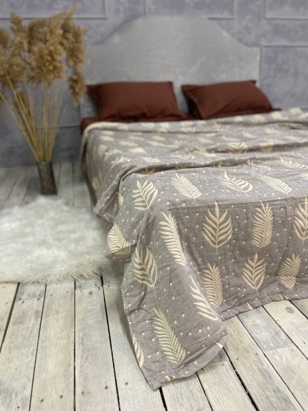 Плед муслиновый (махровое покрывало на кровать) Колоски