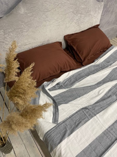Плед муслиновый (махровое покрывало на кровать) Полоса