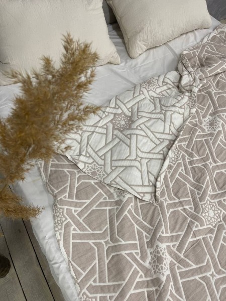 Плед муслиновый (махровое покрывало на кровать) Плетение