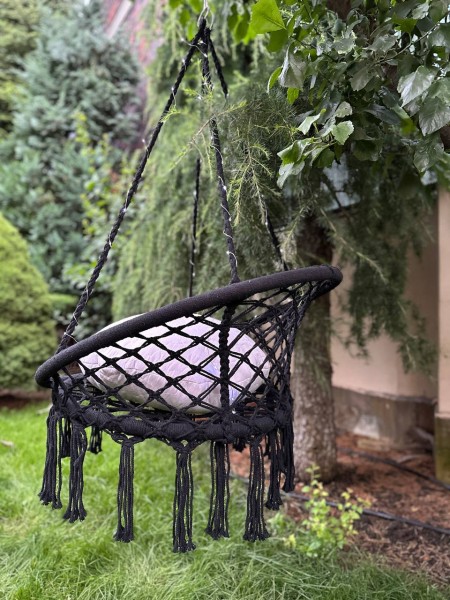 Подвесное кресло качалка (подвесная качеля кокон / гнездо) Черное