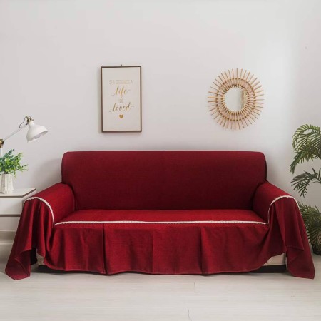Чехол (накидка) на диван Красный