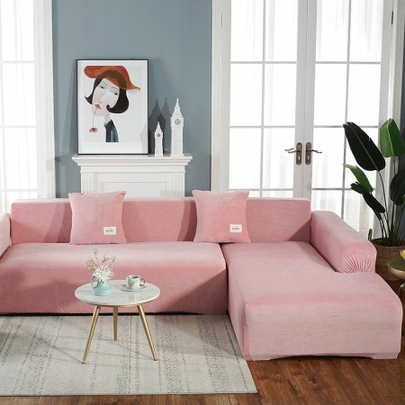Чехол на диван из королевского велюра, Розовый
