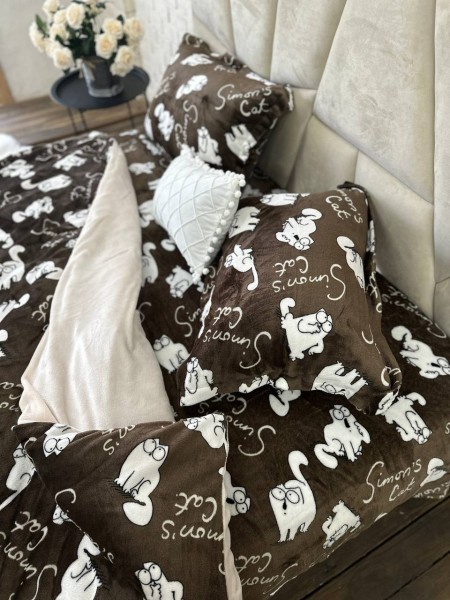 Плюшевое постельное белье (велюровое) Кот Саймона
