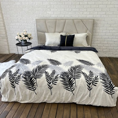 Купить Плюшевое постельное белье (велюровое) Пальмовые Листья Недорогие