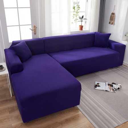 Придбати Чохол на диван спандекс однотонний Фіолетовий Недорогі