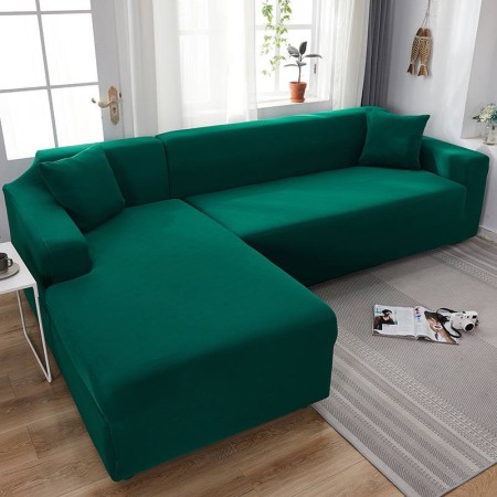 Чехол на диван спандекс однотонный Зеленый