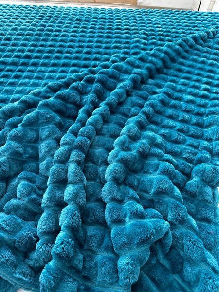 Плед покривало Королівська мікрофібра "Квадрати" , бірюза 128290 фото