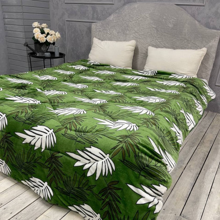 Купить Одеяло из микрофибры Зеленые листики Недорогие