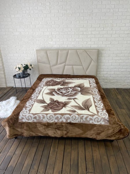 Плед на кровать стрижений з пресованим малюнком 3,5кг Сталева Троянда 200х240