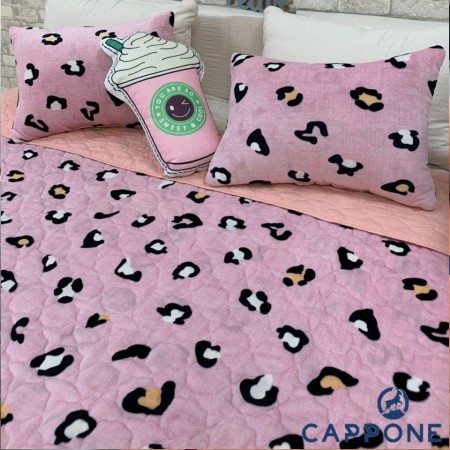 Придбати Стёганое покрывало с подушками Розовый ягуар 220х240 160х200+(подушки) Недорогі