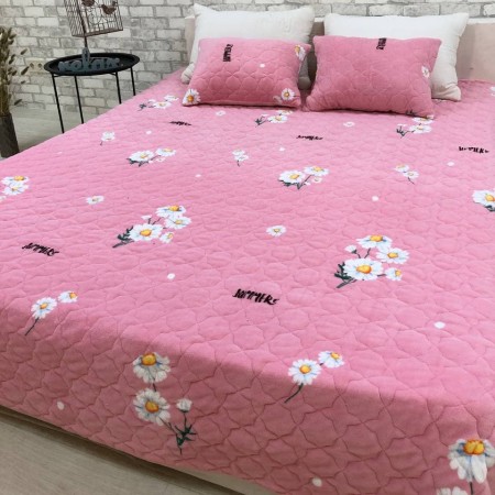 Купить Стеганое покрывало с подушками Ромашки на розовом 220х240 160х200+(подушки) Недорогие