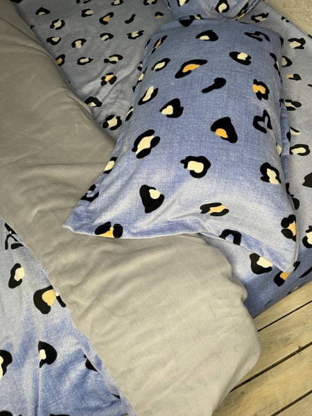 Плюшевое постельное белье (велюровое) Ягуар синий