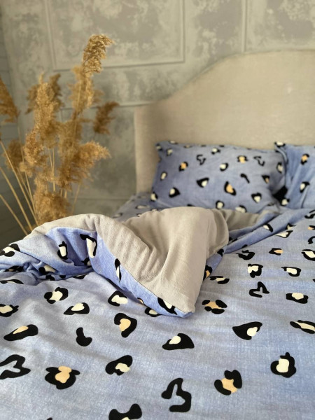 Плюшевое постельное белье (велюровое) Ягуар синий