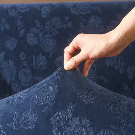 Чехол на диван велюровый Синий