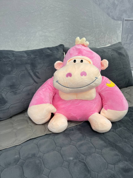 Іграшка з пледом Мавпочка рожева