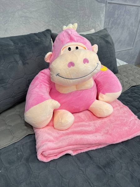 Іграшка з пледом Мавпочка рожева