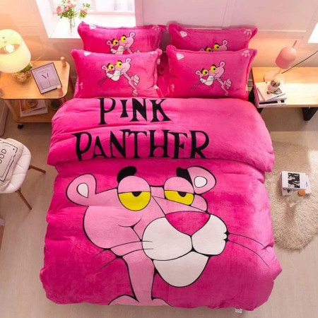 Купить Плюшевое постельное белье (велюровое) Пантера Розовая Недорогие