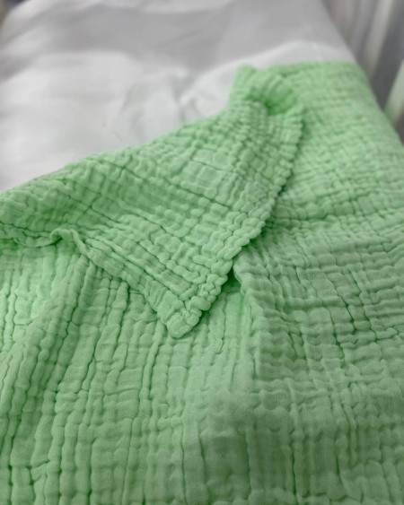 Дитячий літній мусліновий плед Зелений, 110х110 см