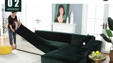 Чохол на диван із королівського велюру, Смарагд