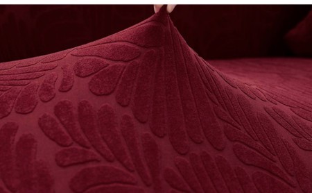 Чохол на диван жаккардовий листок Бордо