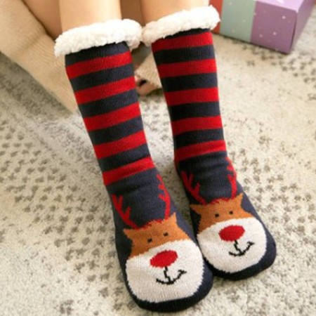 Придбати Зимові теплі шкарпетки-тапочки, Олень Недорогі