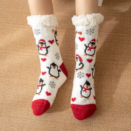 Придбати Зимові теплі шкарпетки-тапочки, Пінгвіни Недорогі
