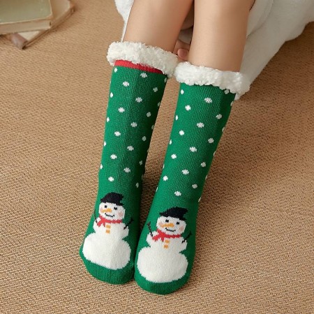 Придбати Новорічні теплі шкарпетки-тапочки, Сніговик Недорогі