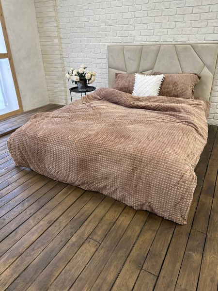 Плюшевое постельное белье (велюровое) Однотонное Какао