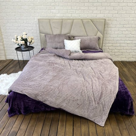 Купить Плюшевое постельное белье (велюровое) Однотонное Лилово-Фиолетовое Недорогие