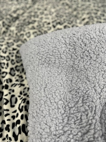 Ковдра із мікрофібри Леопард сірий