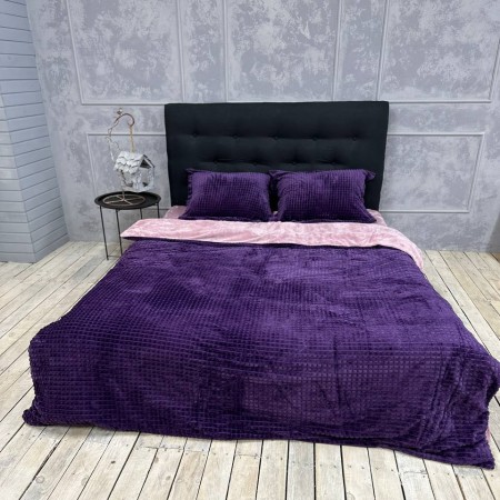 Купить Плюшевое постельное белье (велюровое) Однотонное Фиолет Недорогие