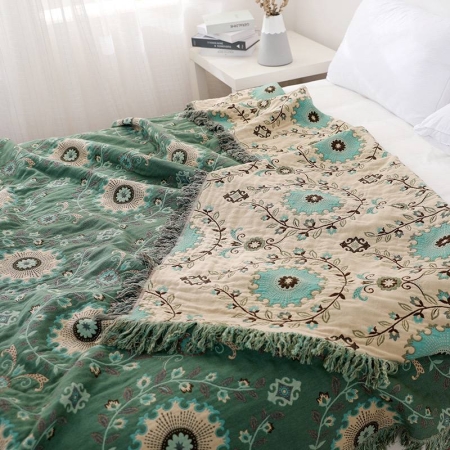 Плед муслиновый (махровое покрывало на кровать) Орнамент