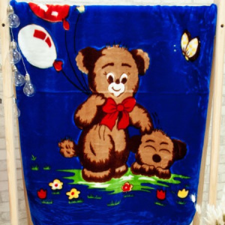 Придбати Дитячий плед Ведмедик з кулькою ,синій 110х140 Недорогі