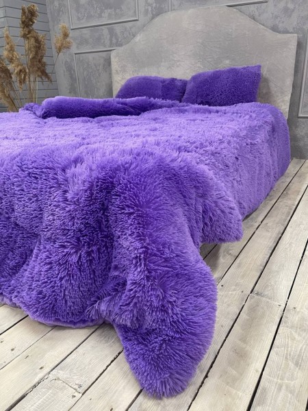 Меховое одеяло травка Фиолетовый