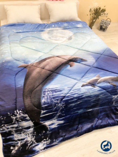 Одеяло из микрофибры с 3D рисунком Дельфины