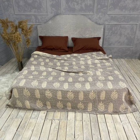 Плед муслиновый (махровое покрывало на кровать) Колоски
