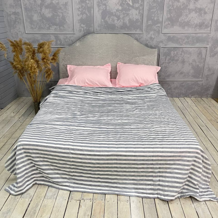 Плед муслиновый (махровое покрывало на кровать) Мелкая Полоска