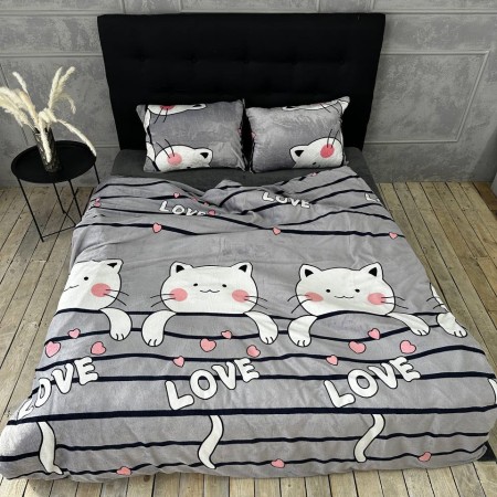 Плюшевое постельное белье (велюровое) Три Кота