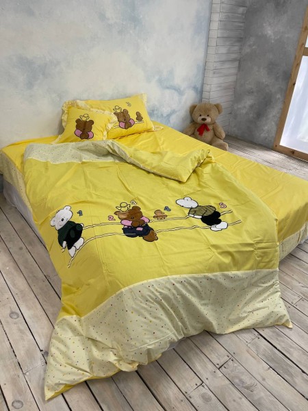 Детское постельное белье Хлопок Веселые Мишки , желтый