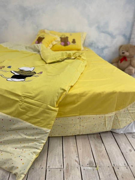 Детское постельное белье Хлопок Веселые Мишки , желтый