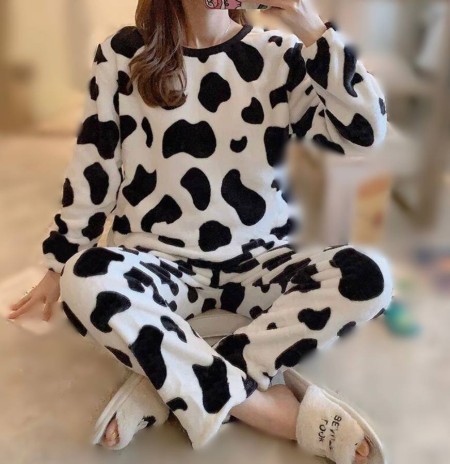 Пижама женская  плюшевая Принт коровки