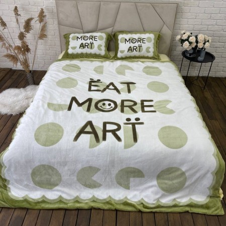 Плюшевое постельное белье (велюровое)  Eat more art