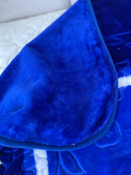 Плед на ліжко стрижений Версаль ( синій )  3,5кг