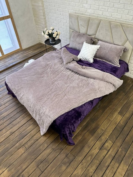 Плюшевое постельное белье (велюровое) Однотонное Лилово-Фиолетовое